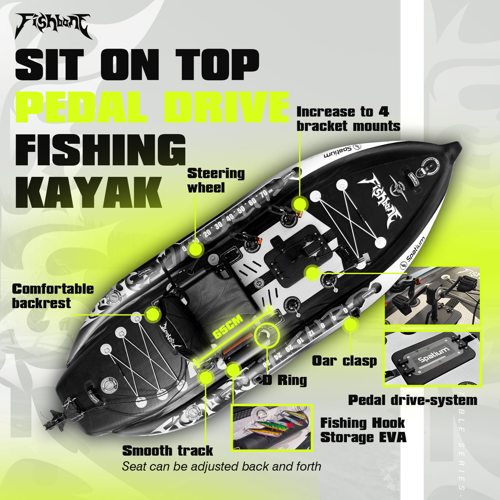 Spatium Fishing Kayak Boat Ped - Fishing Kayak Pedal Drive review and price